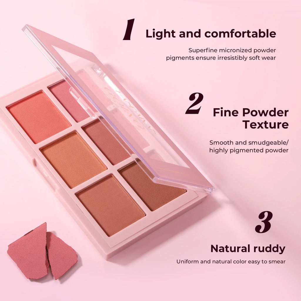 Handaiyan Matte Blush Palette – Contour, Highlight & Brighten Powder Blush Palette QXL