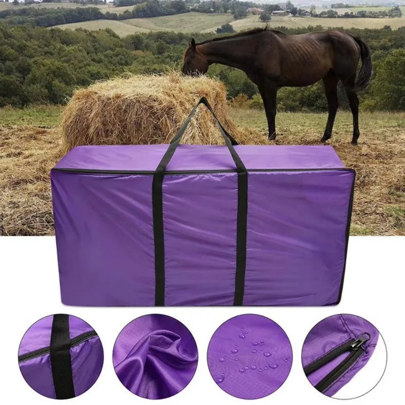 Extra-Large Waterproof Zippered Hay Bale Storage Carrying Bag Hay Bale Storage Bag QXL Purple-1pcs