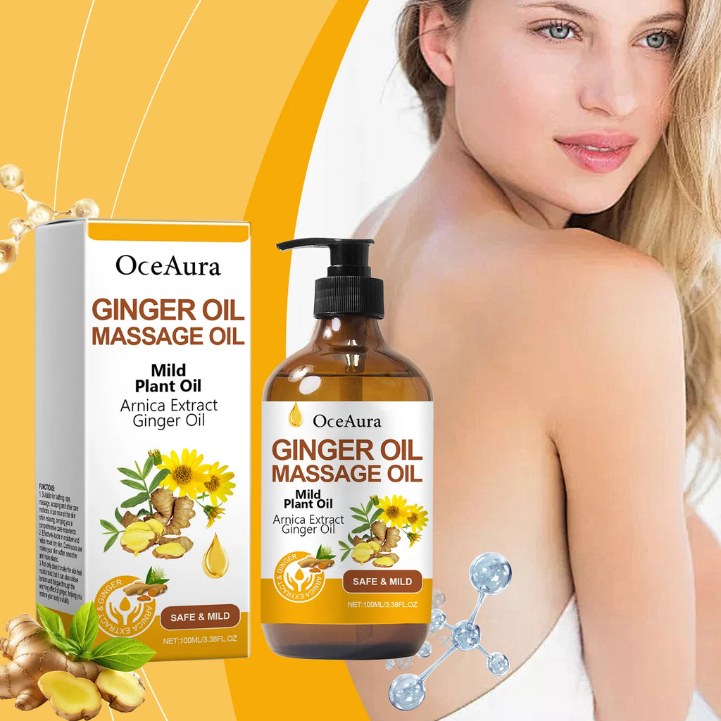 OceAura Ginger Body Massage Oil | Moisturizing & Nourishing 100ml Body Massage Oil QXL