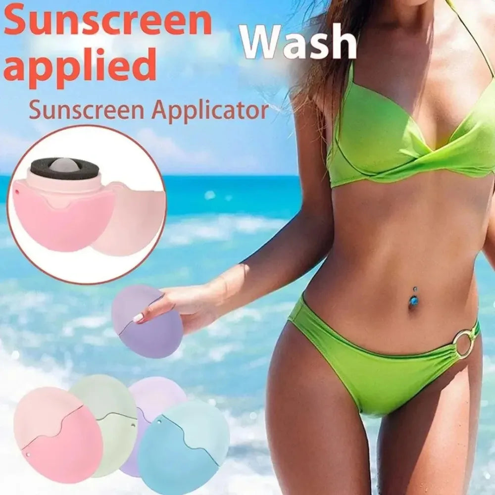 Silicone Sunscreen Lotion Applicator | Refillable Roll-On Sponge Lotion Applicator QXL