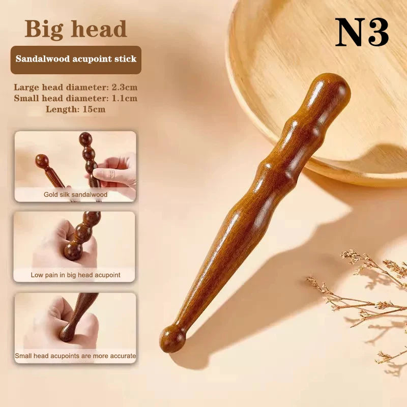 Natural Sandalwood Acupoint Massage Stick | Reflexology Tool Acupoint Massage Stick QXL N3