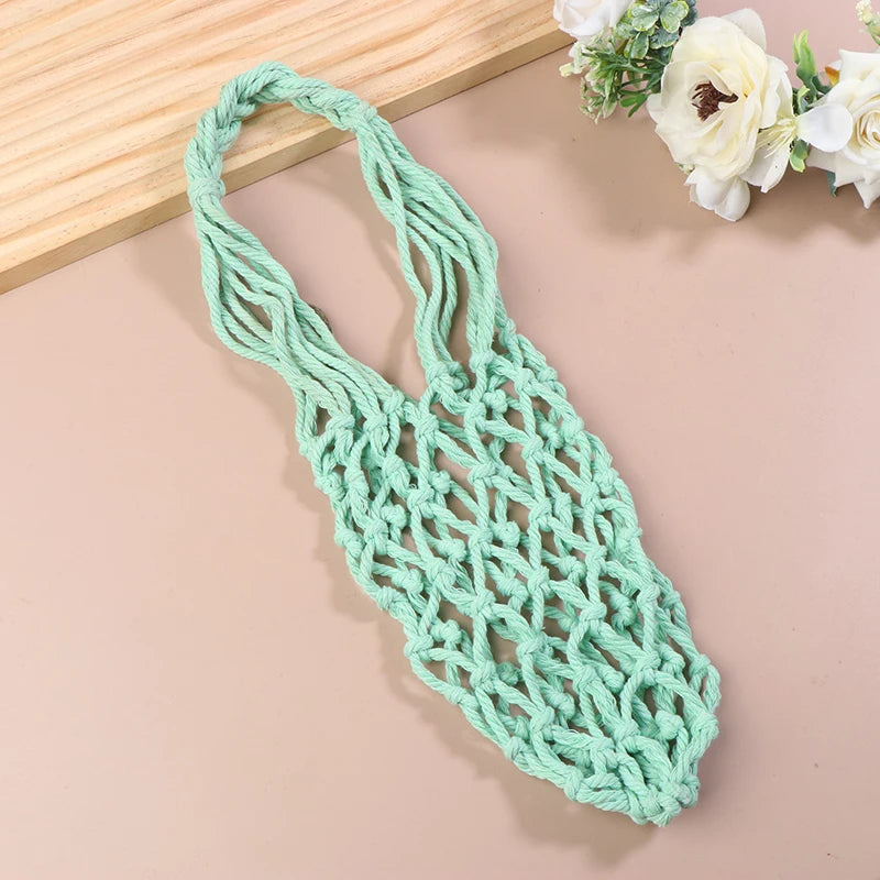 Crochet Water Bottle Bag | Woven Net Cup Holder Carrier Bottle Carrier Bag QXL Light green