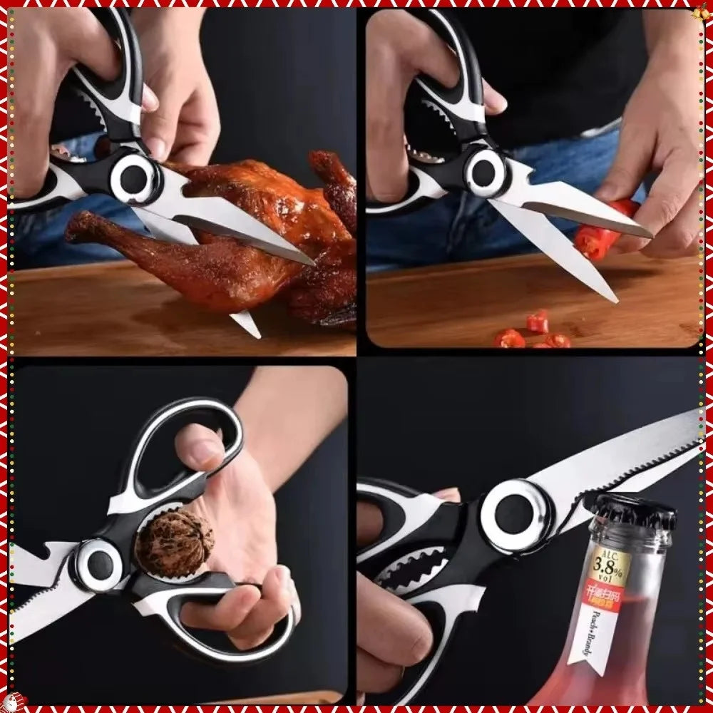 Heavy-Duty Stainless Steel Kitchen Scissors | Multifunctional Kitchen Scissors QXL