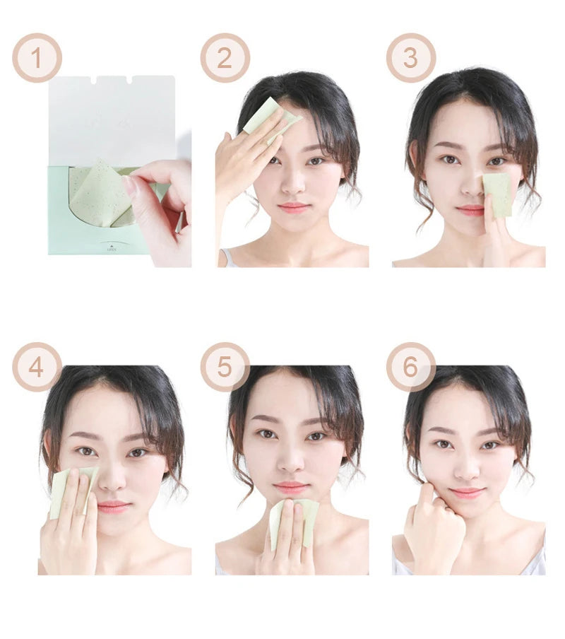 600-Pack Green Tea Oil Blotting Papers | Face Mattifying Sheets Oil Blotting Papers QXL