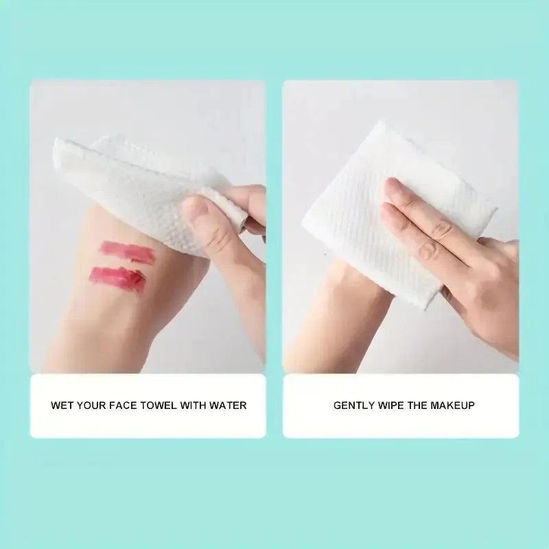 100-Pack Disposable Cotton Facial Wipes | Ultra-Soft 220GSM Disposable Facial Wipes QXL