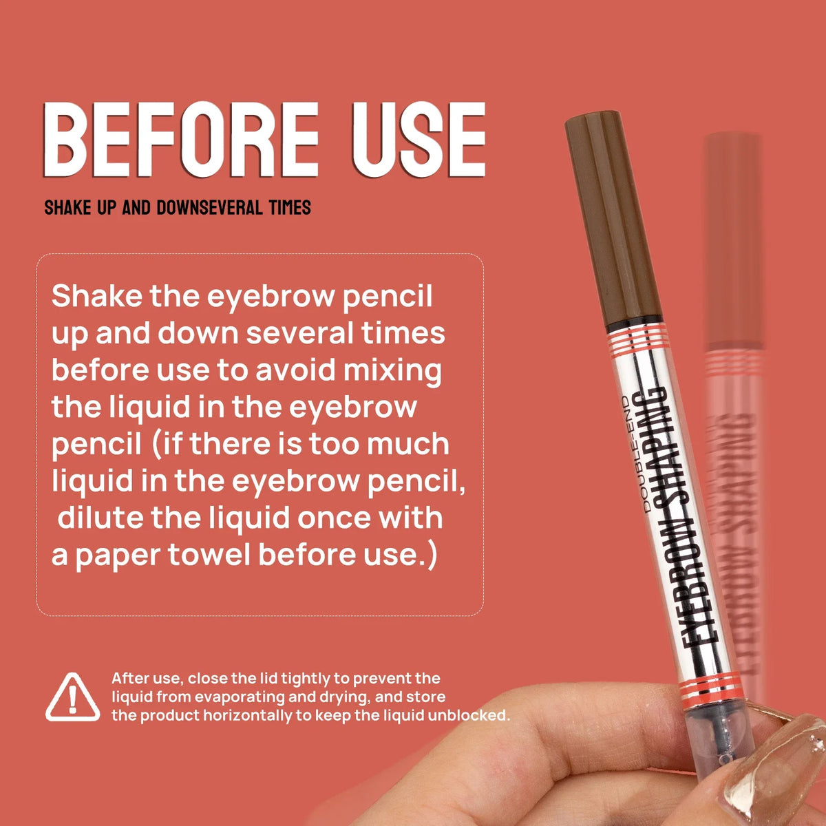 Hellokiss 2-in-1 Double-End Liquid Eyebrow Pencil 4-Tip Liquid Eyebrow Pencil QXL