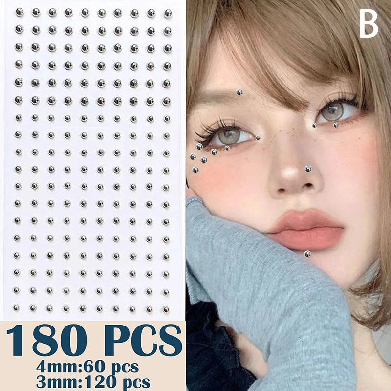 165/180-Pc Crystal Rhinestone Face Body Gems – No Piercing Face Body Gems QXL B