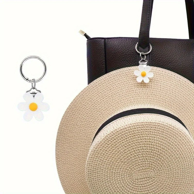 Floral Resin Hat Clip Keychain | Hands-Free Glasses Holder Hat Clip Keychain QXL
