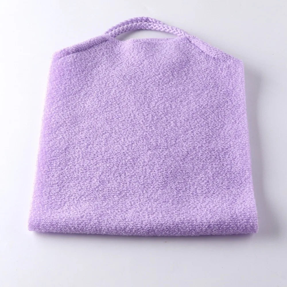 Double-Sided Nylon Back Scrubber with Handles | Exfoliator Back Scrubber QXL Purple