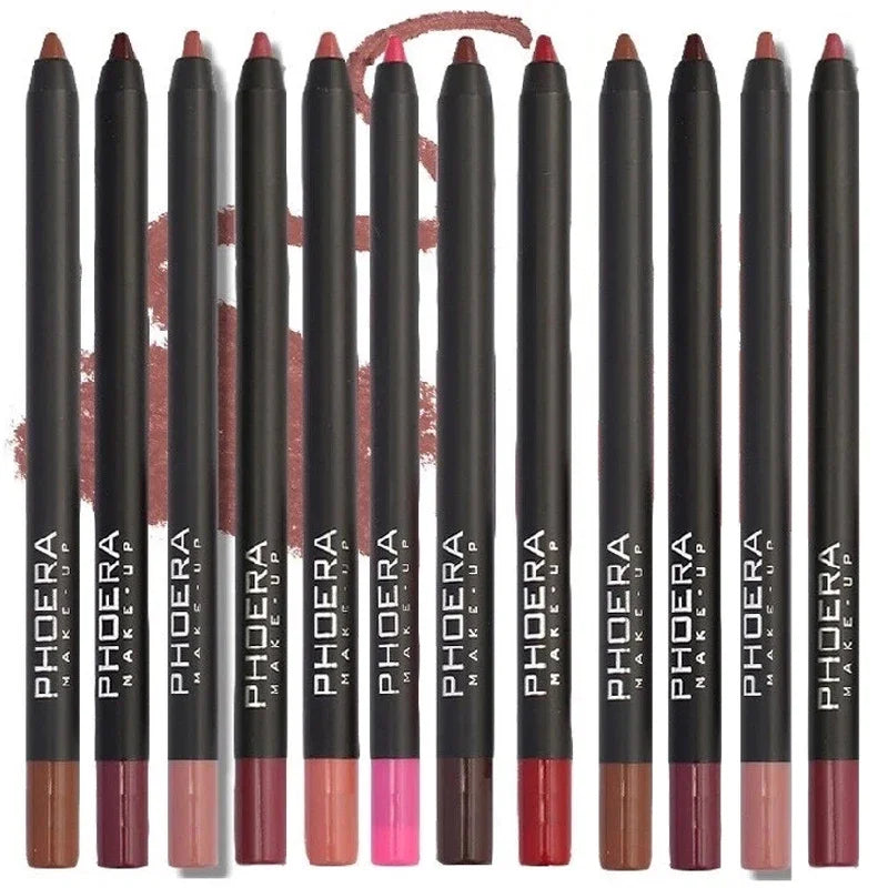 Waterproof Matte Lip Liner Pencil | 12 Colors Long-Lasting Lip Liner Pencil QXL