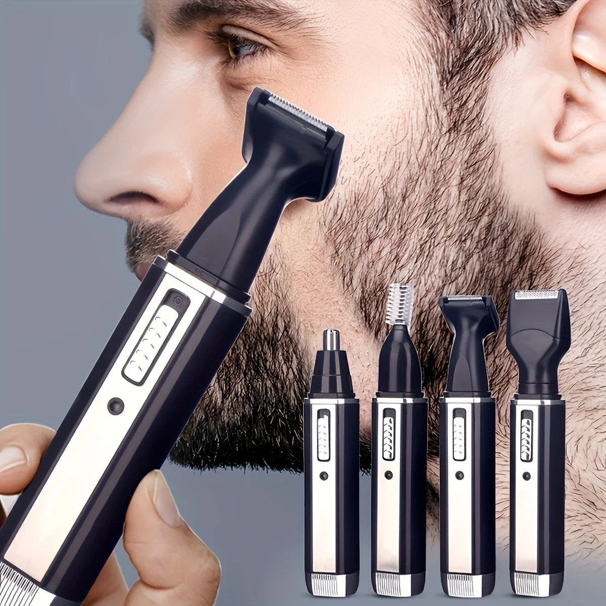4-in-1 Rechargeable Men's Trimmer | Beard, Nose & Ear Kit Men's Hair Trimmer QXL