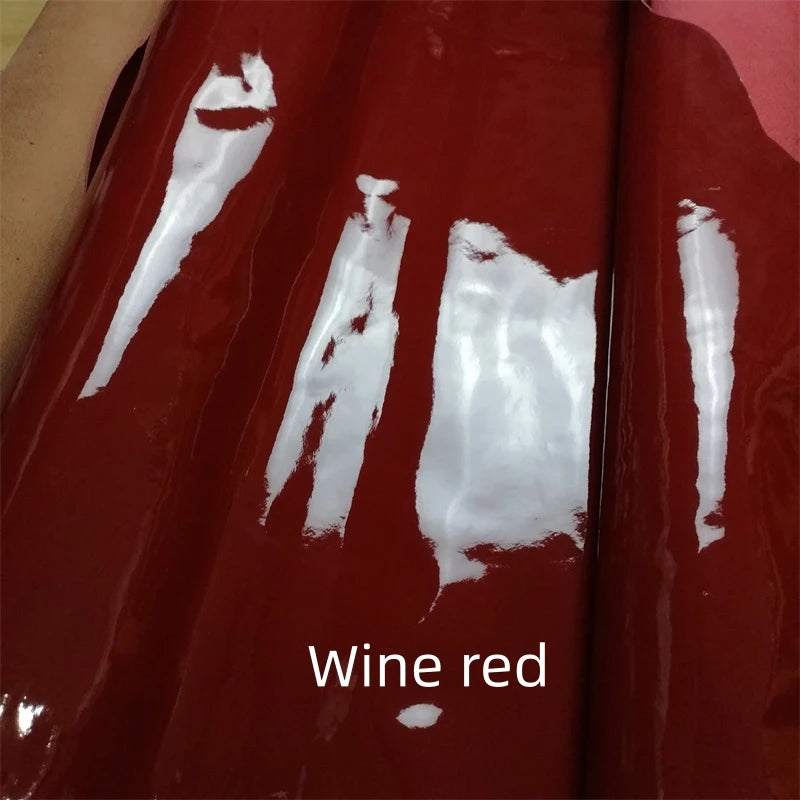 1.2mm Burgundy Patent Leather Fabric | Genuine Cowhide DIY Craft Leather Fabric QXL Wine red 30x30cm China Mainland