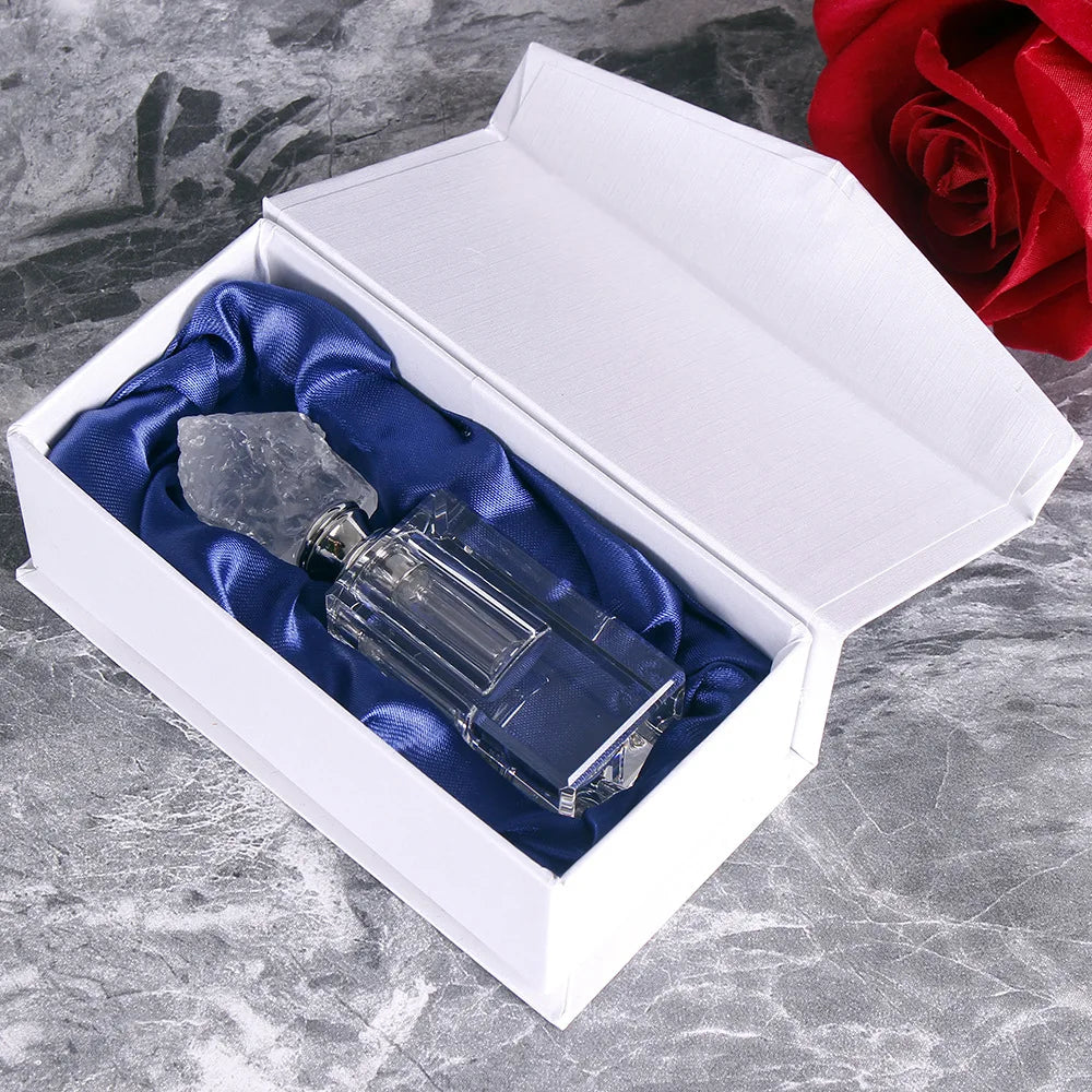 3ml K9 Crystal Perfume Bottle with Natural Quartz Topper Crystal Perfume Bottle QXL