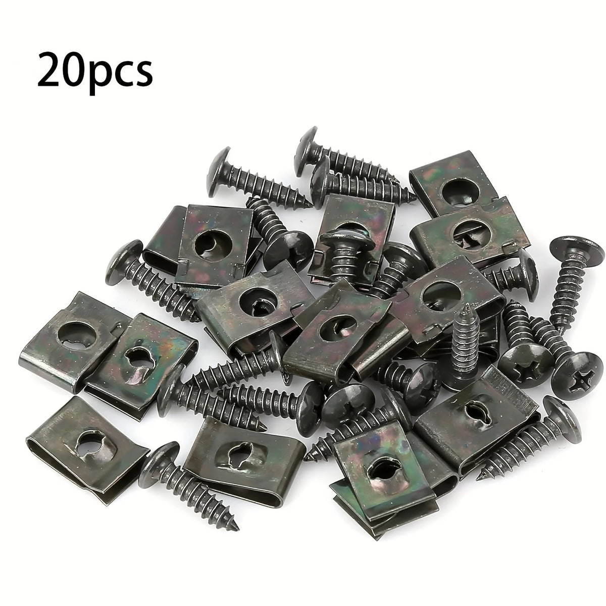 20-Pack Iron Car Fastener Clips | Fender, Bumper & Engine Auto Panel Clips QXL 20pcs