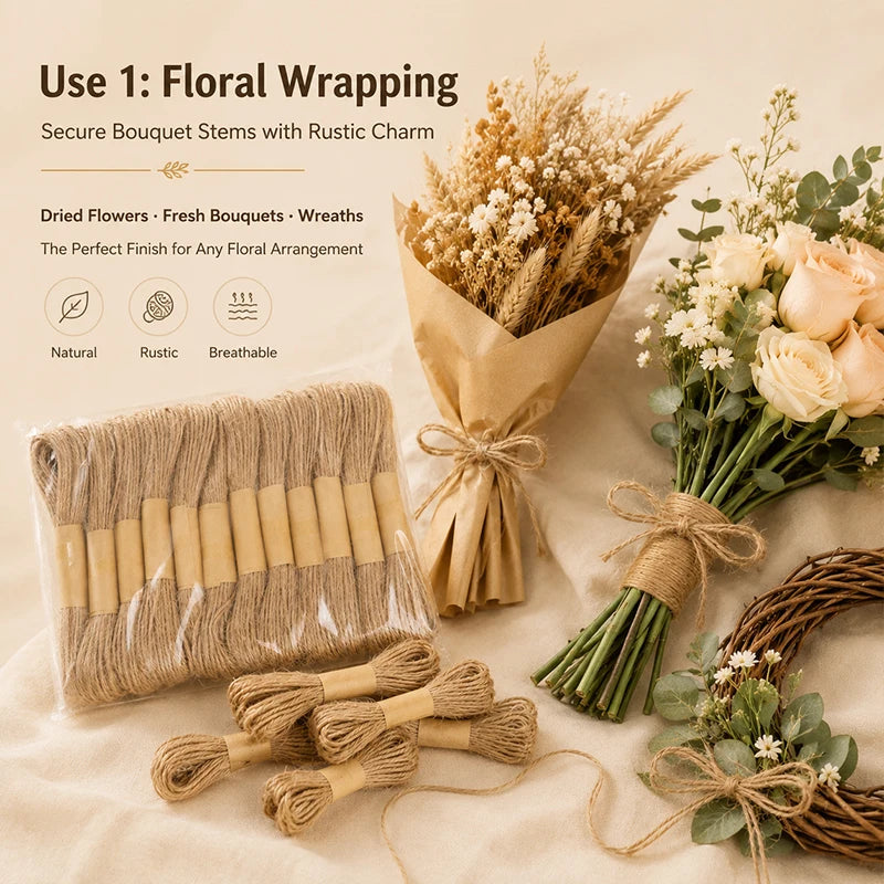 Natural Jute Rope 2mm x 10m | Braided Linen Cord for Crafts Craft Rope QXL