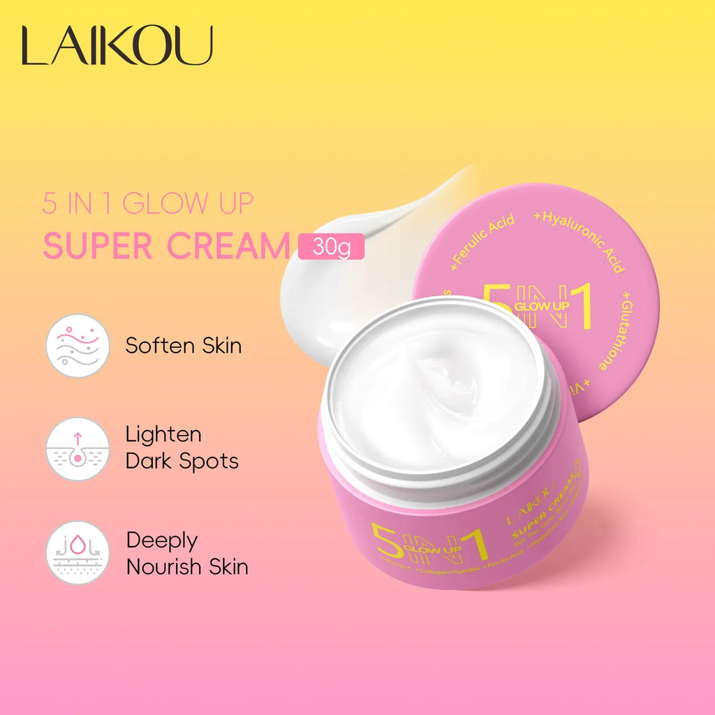 LAIKOU 5-in-1 Hydrating Face Cream 30g | Glow Up Skincare Hydrating Face Cream QXL