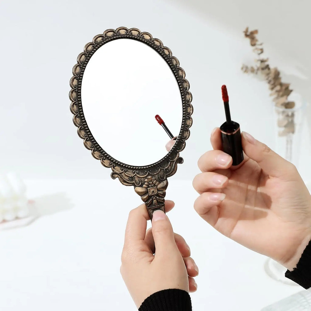 Vintage Carved Handheld Makeup Mirror | European Classic Handheld Makeup Mirror QXL