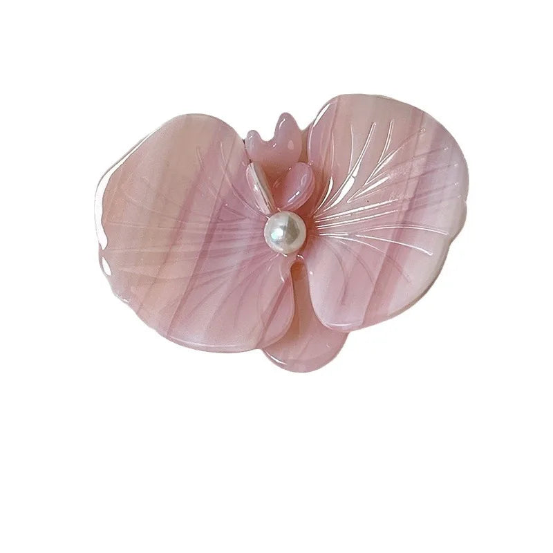 Flower Duckbill Hair Clip | Lily Hairpin Pink & Blue Floral Hair Clip QXL