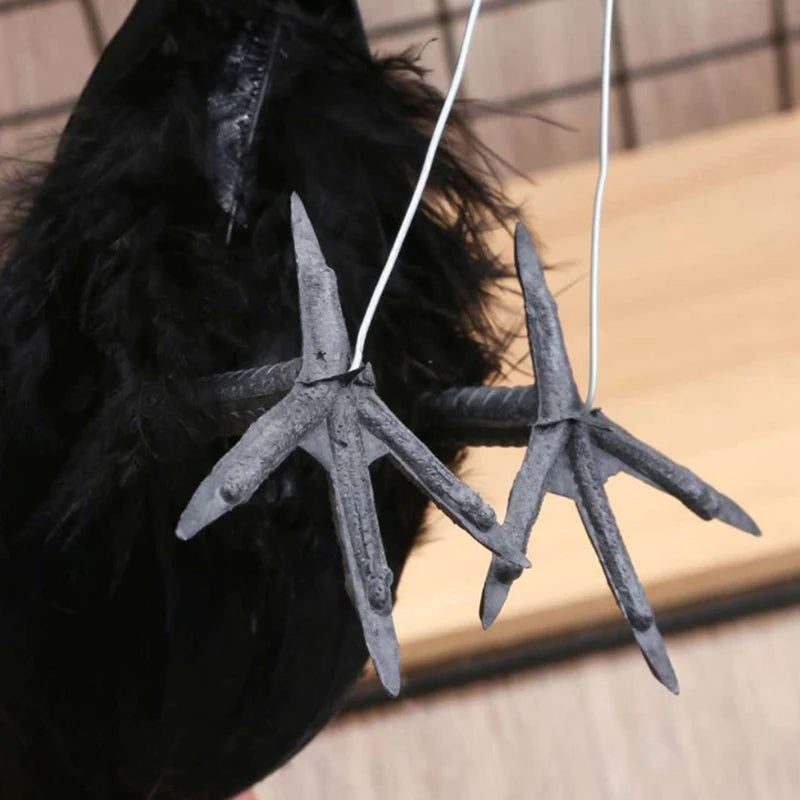 Realistic Fake Black Crow Decoy | Garden & Halloween Décor Bird Decoy Decoration QXL