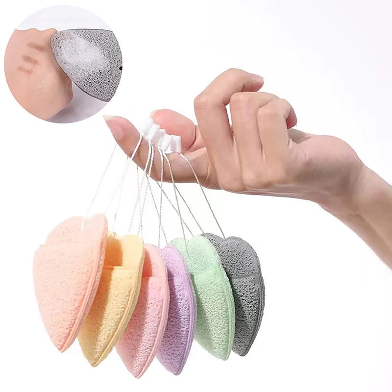 Heart-Shape Konjac Facial Sponge | Exfoliating Cleansing Puff Facial Cleansing Sponge QXL