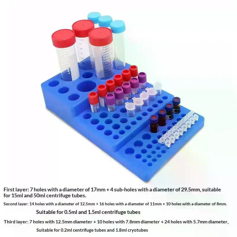 Lab Centrifuge Tube Rack 0.2–50ml | PP Test Tube Holder Lab Tube Rack QXL