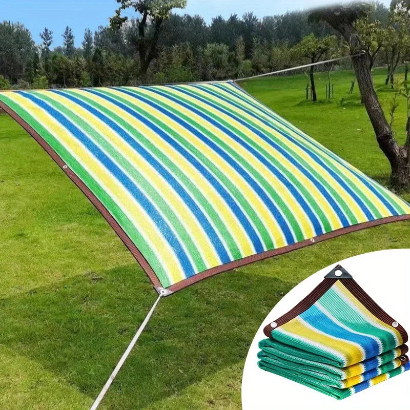 Rainbow Striped Shade Sail Net | Garden, Balcony & Greenhouse Garden Shade Sail QXL