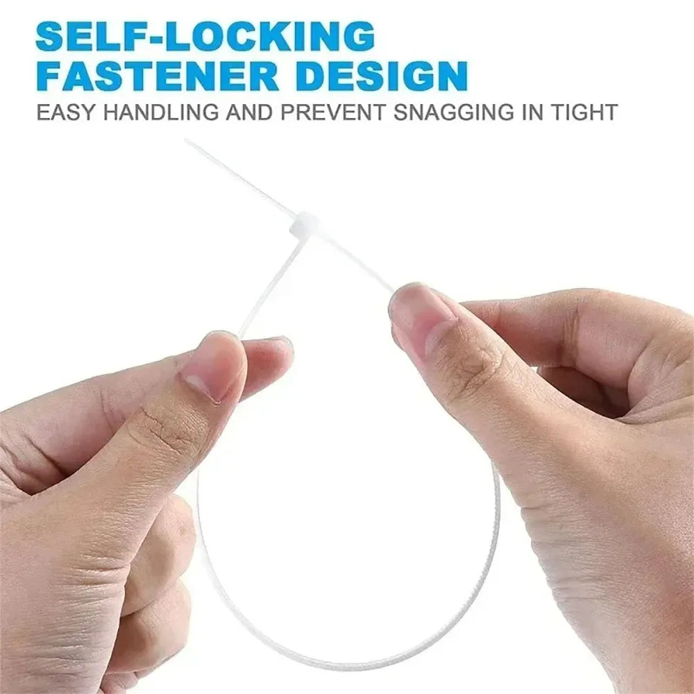 Nylon Cable Ties 100–1000 Pack | Self-Locking Cord Straps Nylon Cable Ties QXL