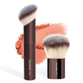 MAANGE 2-Pc Angled Blush & Contour Brush Set | Soft Synthetic Makeup Brush Set QXL Coffee