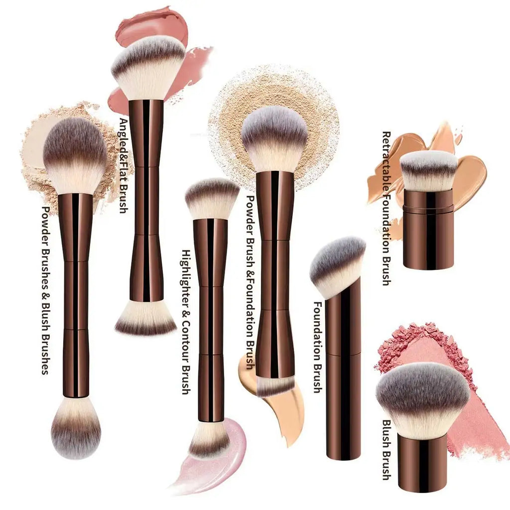 LUXEBLEND Double-Head Makeup Brush Set – Foundation & Blush Makeup Brush Set QXL