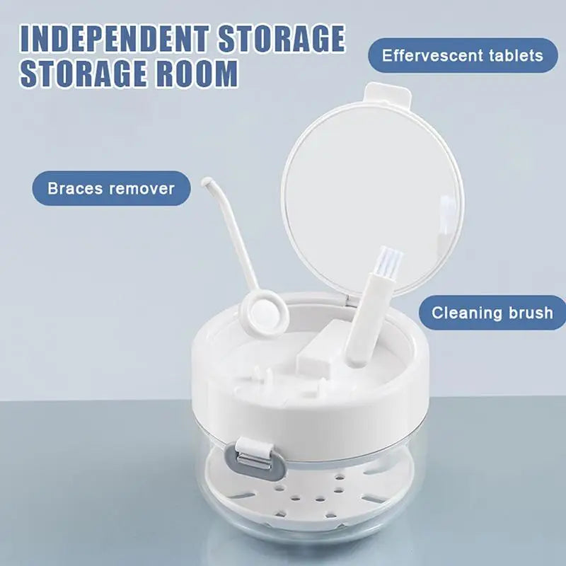 2-in-1 Leakproof Denture & Retainer Case | Stackable Storage Denture Retainer Case QXL