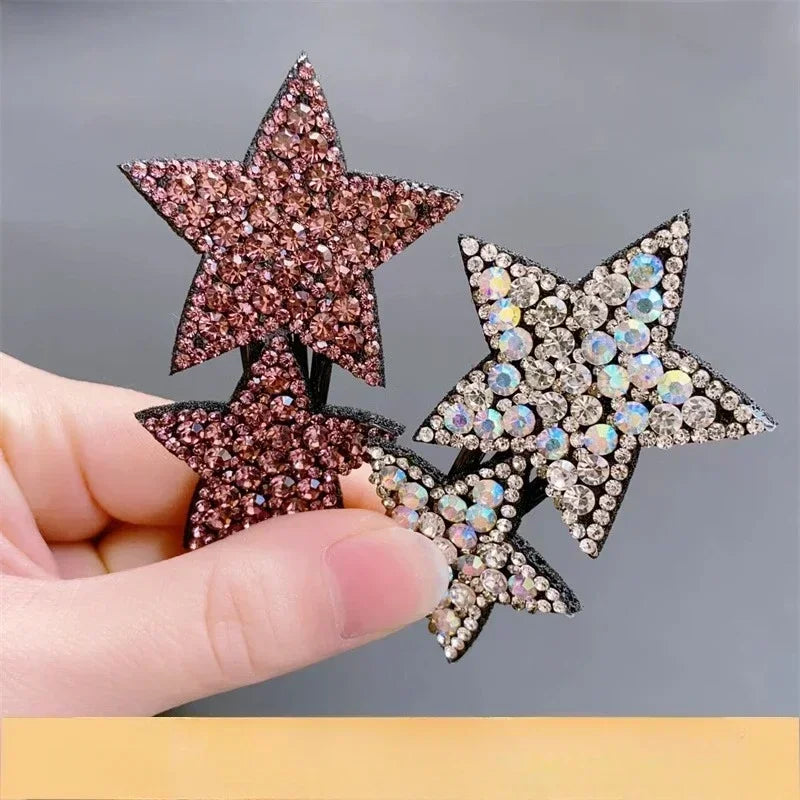 Princess Star Hair Clip for Girls – Rhinestone Pentagram Barrette Girls Hair Clip QXL