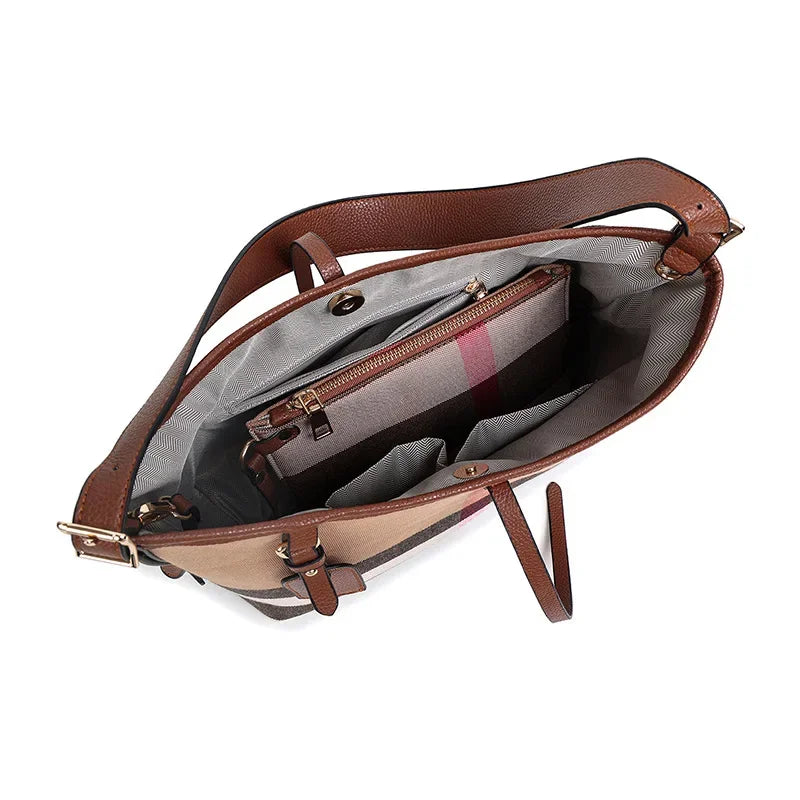 Large Leather Diaper Tote Bag | Luxury Crossbody Stroller Bag Diaper Tote Bag QXL
