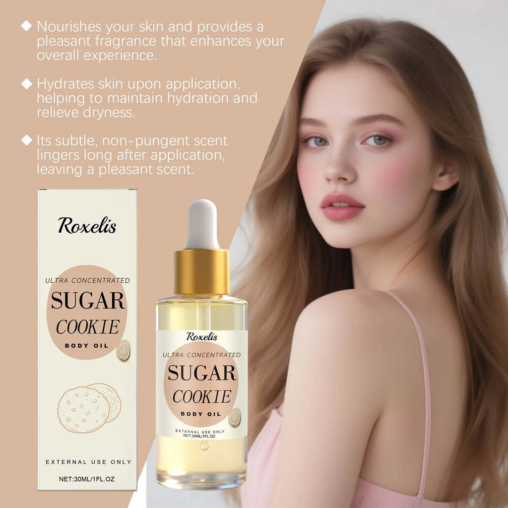 Roxelis Sugar Cookie Body Oil – Moisturizing Skin Oil 30ml Moisturizing Body Oil QXL