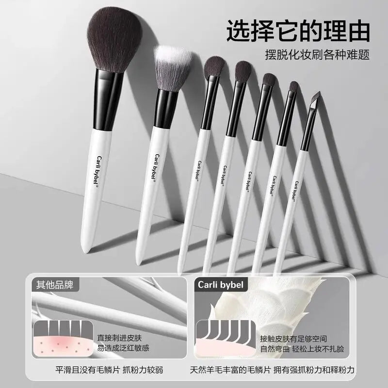 5-Pc Goat Hair Makeup Brush Set | Eyeshadow Blush & Powder Makeup Brush Set QXL