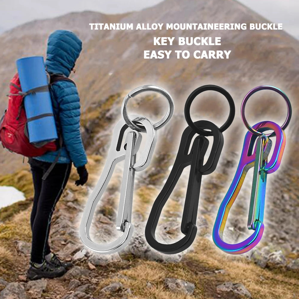 Titanium Steel Carabiner Keychain Clip | Outdoor Key Ring Carabiner Keychain Clip QXL