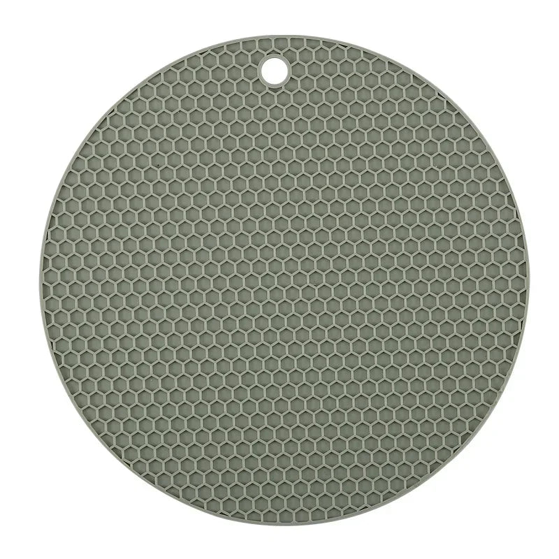 Silicone Honeycomb Placemat | Heat-Resistant Non-Slip Kitchen Mat Silicone Kitchen Mat QXL Green round mat L