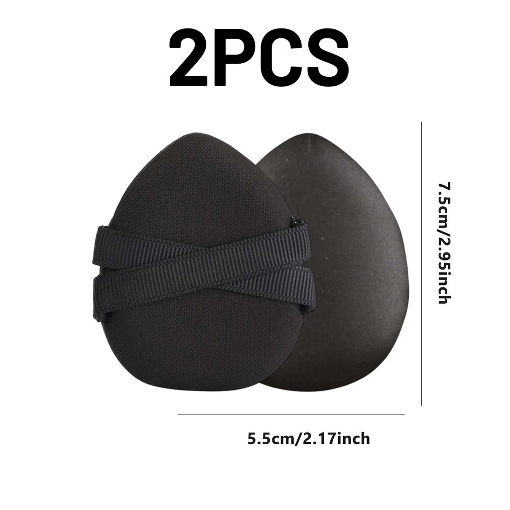 Black PU Leather Air Cushion Puff | Dry & Wet Makeup Applicator Makeup Cushion Puff QXL 2PCS
