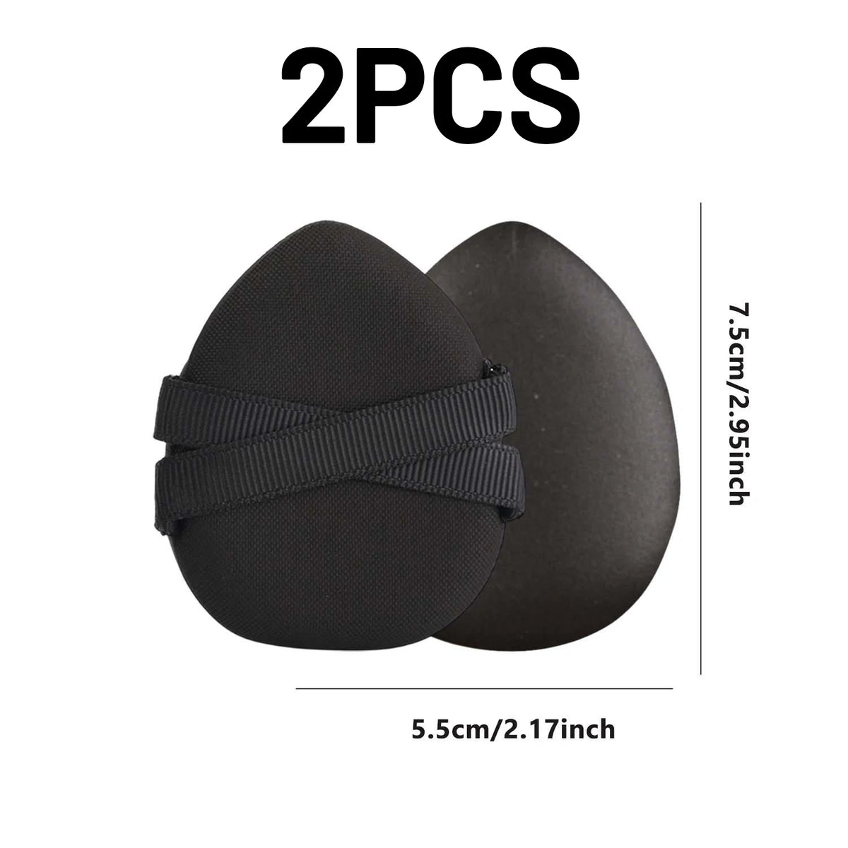 Black PU Leather Air Cushion Puff | Dry & Wet Makeup Applicator Makeup Cushion Puff QXL 2PCS