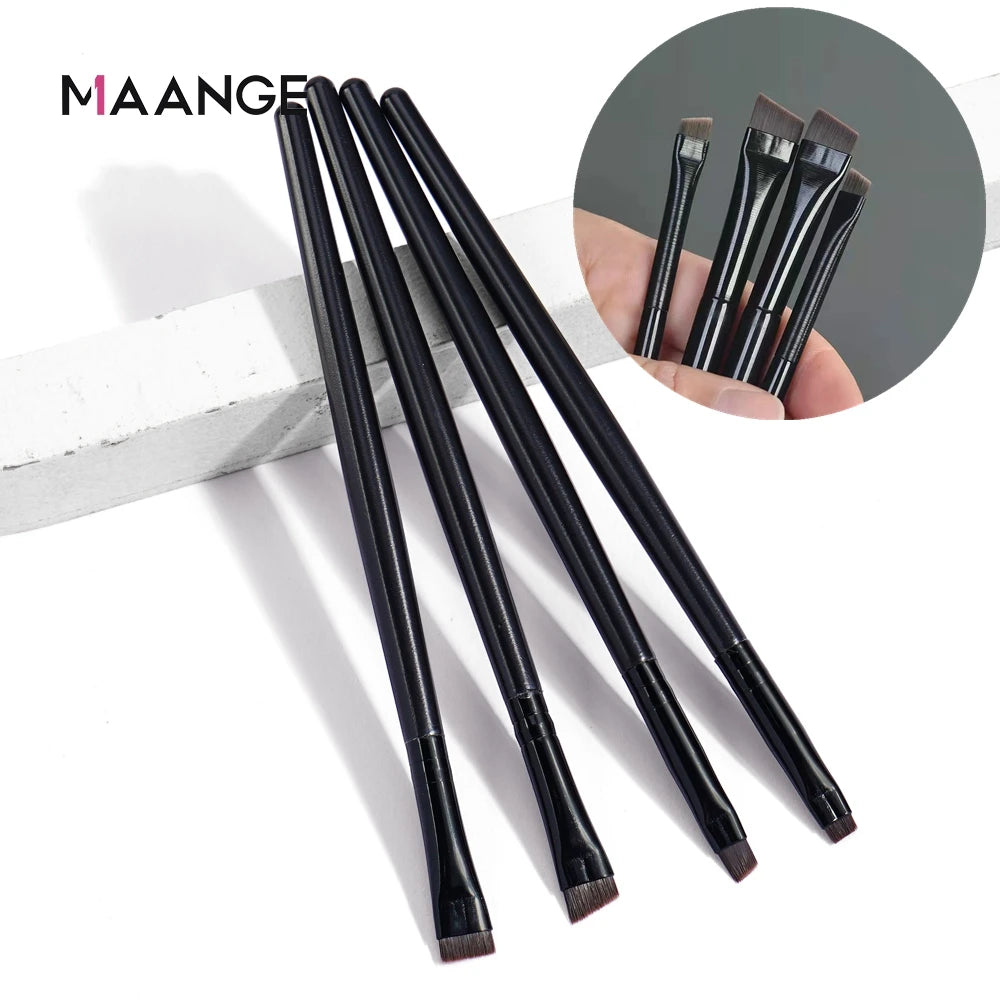 MAANGE 4-Piece Angled Eyebrow & Eyeliner Brush Set Eye Makeup Brush Set QXL