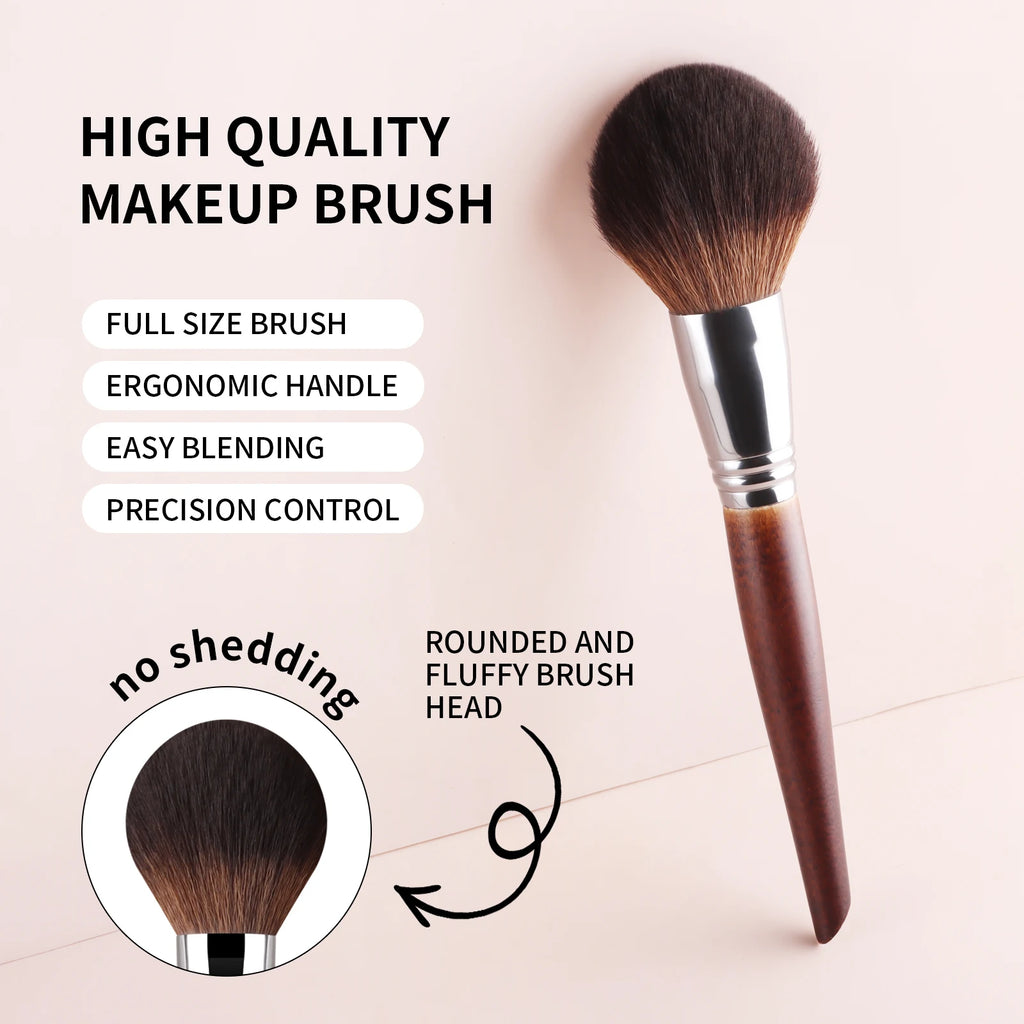 Ronshadow 8-Pc Makeup Brush Set | Wood Handle & Nylon Makeup Brush Set QXL