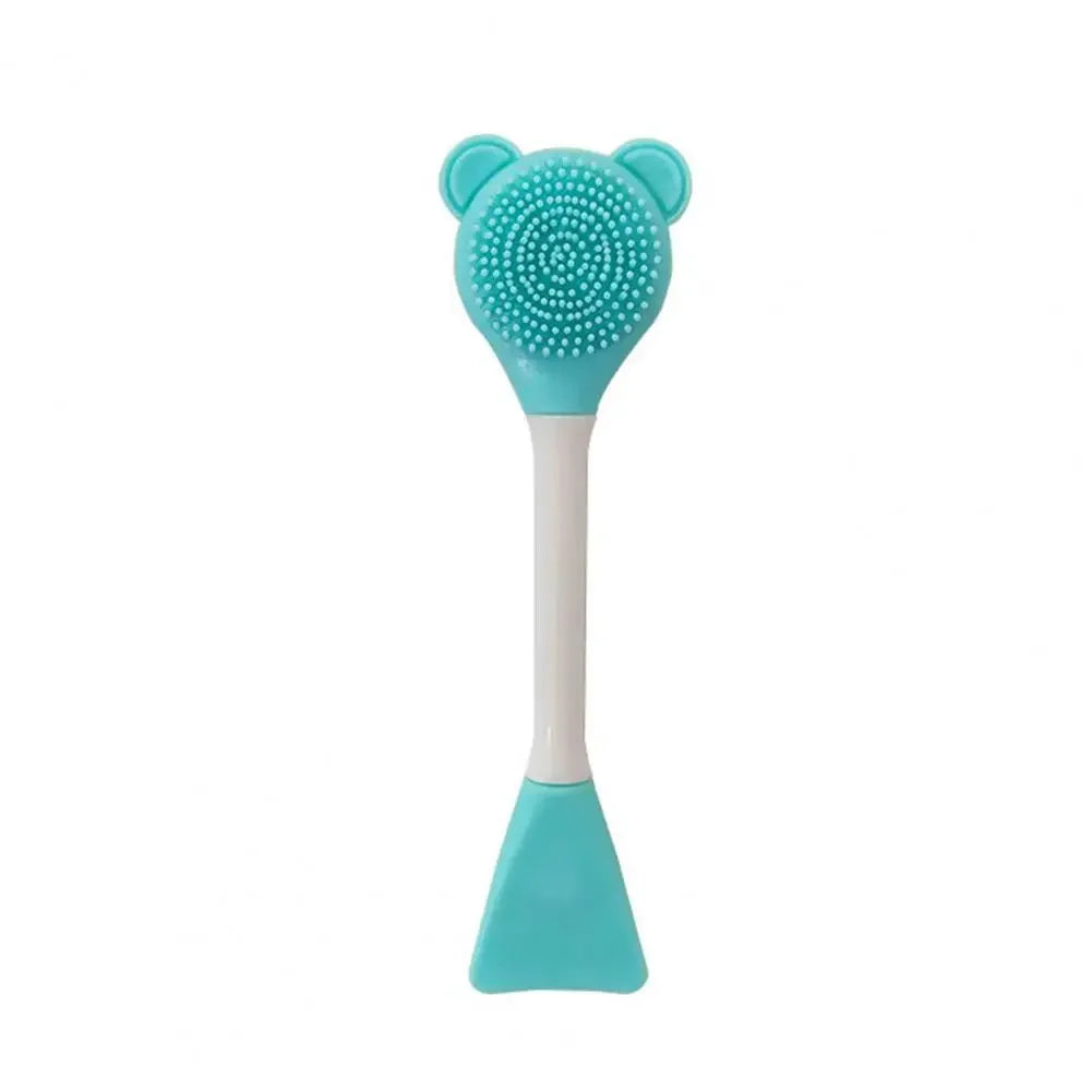 Bear Double-Ended Silicone Face Cleansing & Mask Brush Facial Cleansing Brush QXL Blue