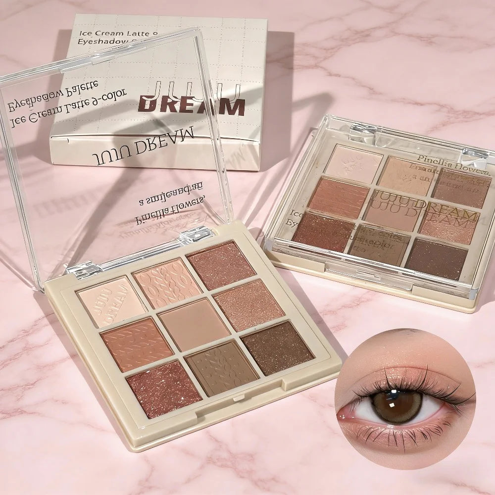 JUJU 9-Shade Eyeshadow Palette – Matte & Shimmer Nude Browns Eyeshadow Palette QXL