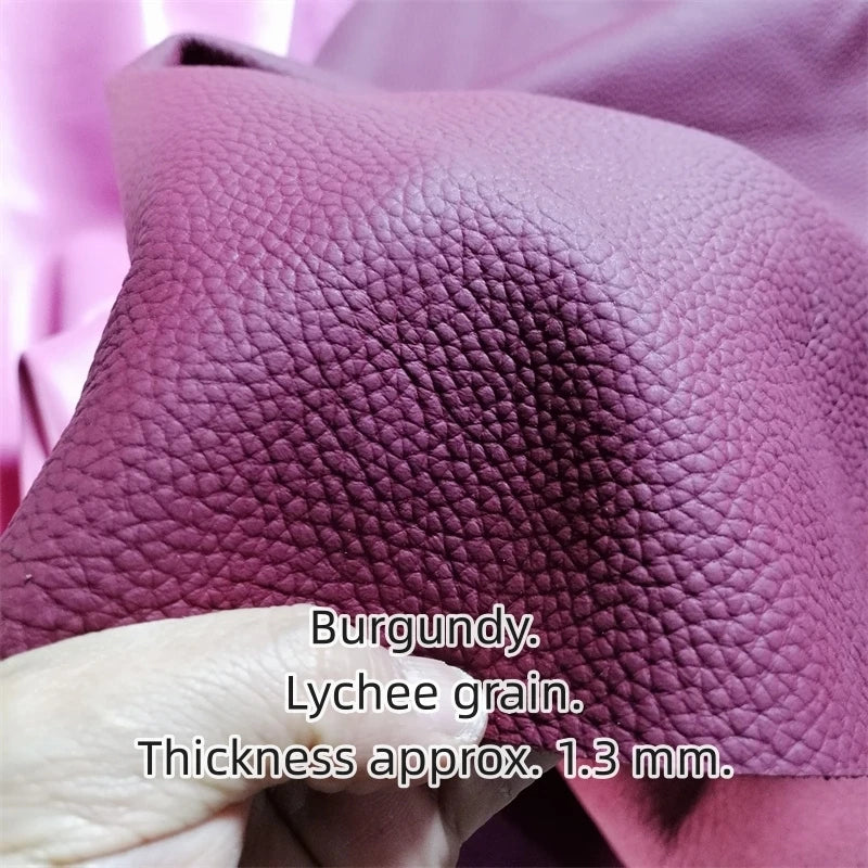Top-Grain Cowhide Leather Sheet 1–1.2mm | Burgundy & Pink DIY Leather Craft Sheet QXL