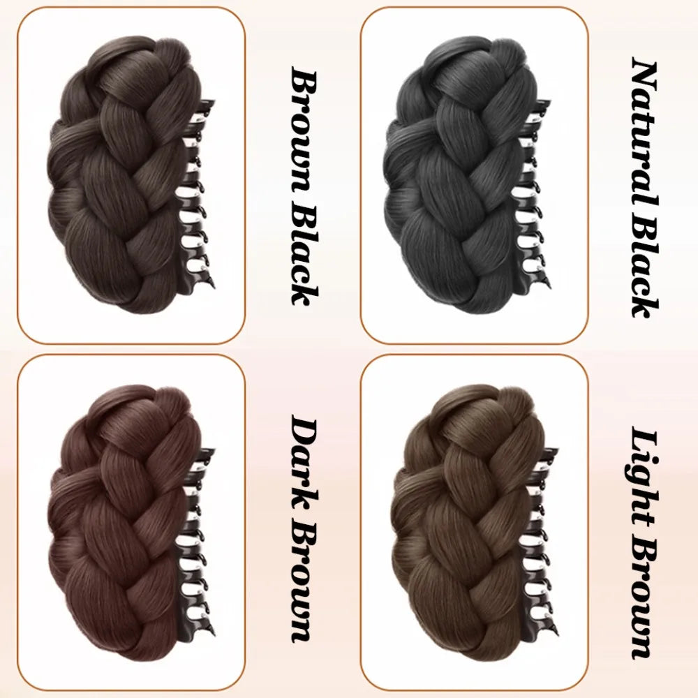 Synthetic Hair Bun Claw Clip | Fluffy Updo Hairpiece Clip-In Bun Hairpiece QXL