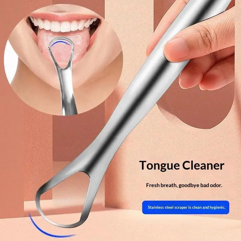 Stainless Steel Tongue Scraper Set | Fresh Breath Adults Tongue Scraper Set QXL