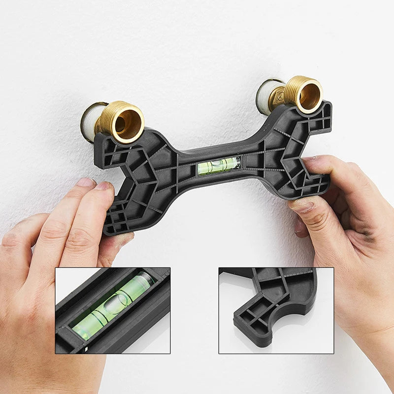 Dual-Head Plumbing Wrench with Level | Faucet & Pipe Tool Plumbing Wrench QXL