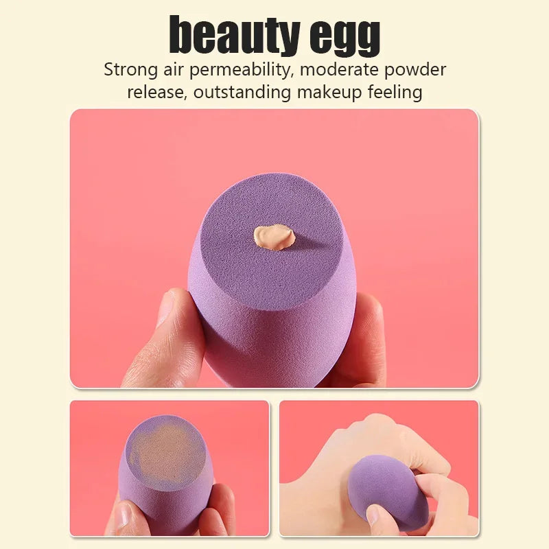3-Pack Makeup Blender Sponge Set with Storage Box | 4 Colors Makeup Sponge Set QXL