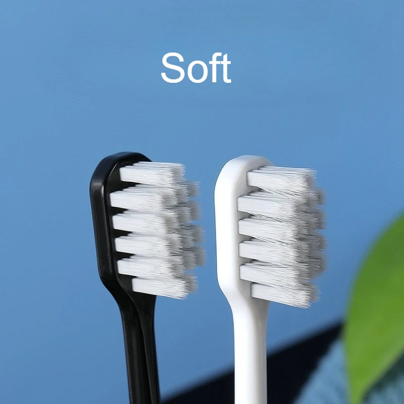 2-Pack Antibacterial Wide Head Soft Bristle Toothbrushes Manual Toothbrush Set QXL