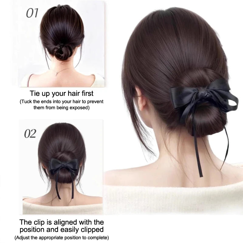 Clip-In Messy Bun Hairpiece | Synthetic Low Bun Updo Clip-In Hair Bun QXL