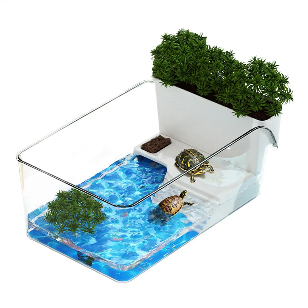 Small Turtle Tank | 270° Transparent Reptile Habitat Box Reptile Habitat Tank QXL